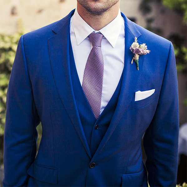 Petrol blue three-piece suit