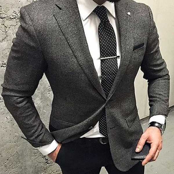 Charcoal Grey Suit Black Shirt
