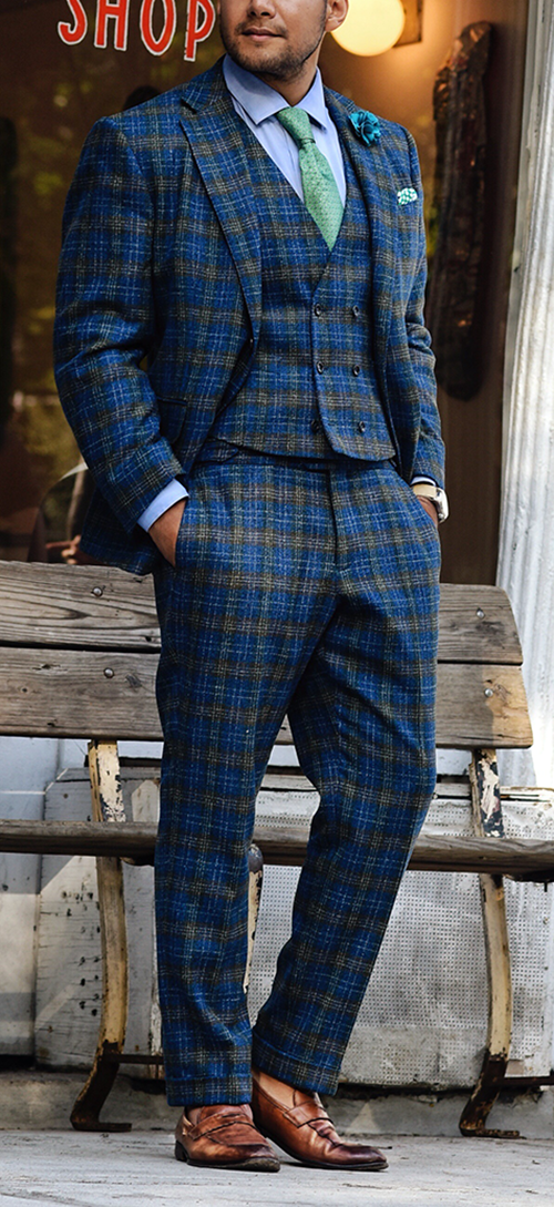 Tweed three piece suit sale