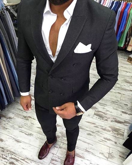 Skinny fit black two-piece suit