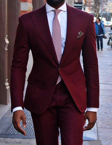 Burgundy Two Piece Suit | Order From £399, Free Delivery | THE DROP