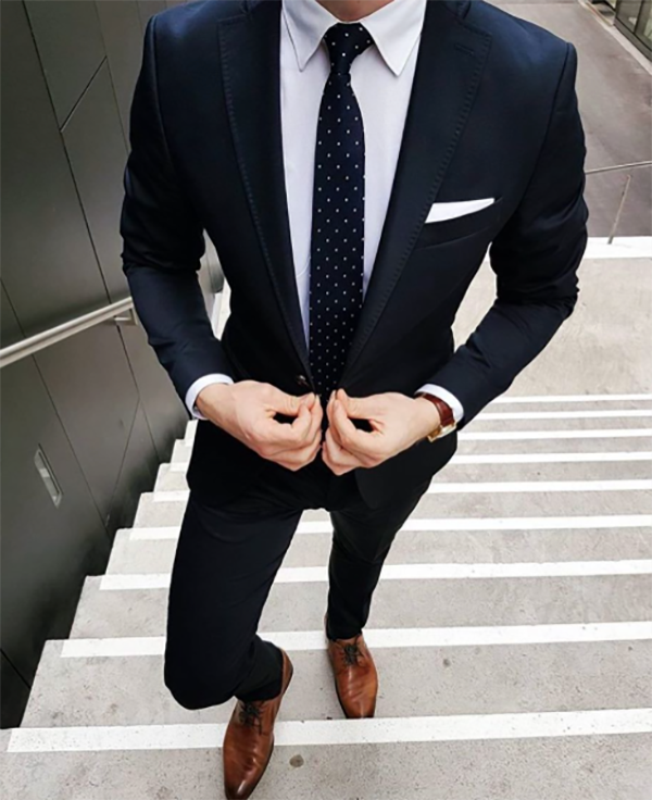 Picture of Navy blue two piece suit