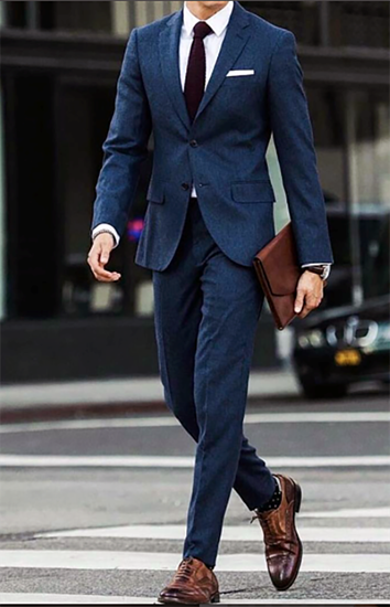 Slim fit blue two-piece suit
