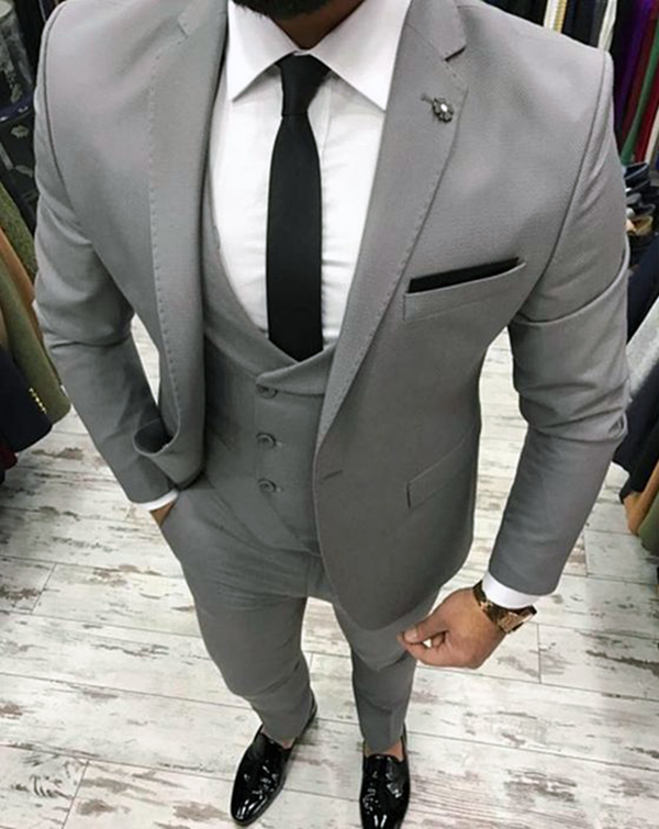 Grey three piece suit