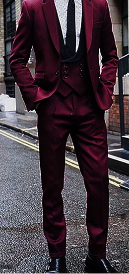 Burgundy Three Piece Suit | Order From £399, Free Delivery | THE DROP