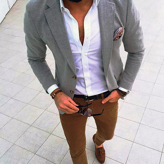Slim-Fit Grey Jacket