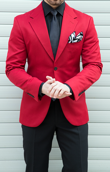 Picture of Red Jacket with Black Trousers