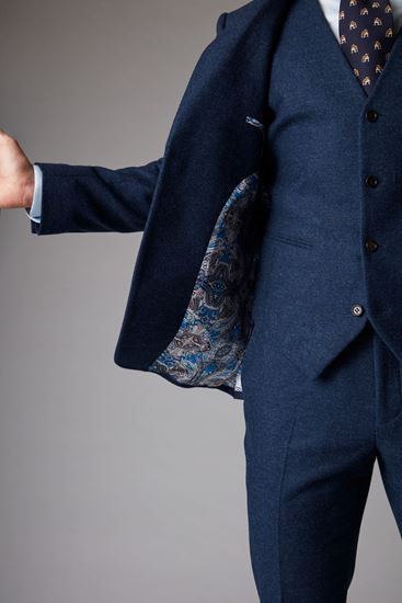 Picture of Blue tweed effect three-piece suit