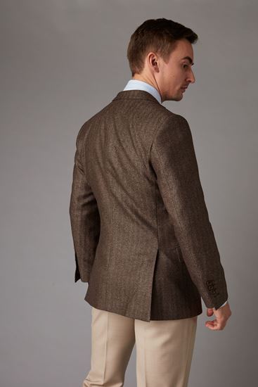 Picture of Brown tweed-effect mixed fabric three-piece suit