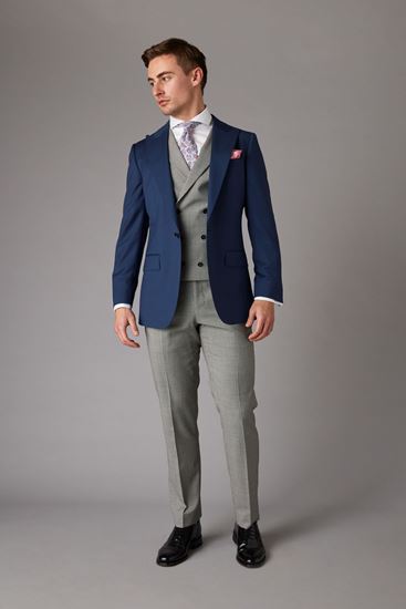 Picture of Dogtooth Suit with Navy Jacket