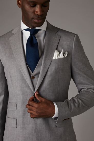 Light grey three-piece suit