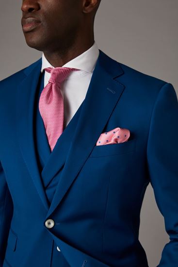 Blue Three Piece Suit with Double Breasted Waitscoat | Order From £399 ...