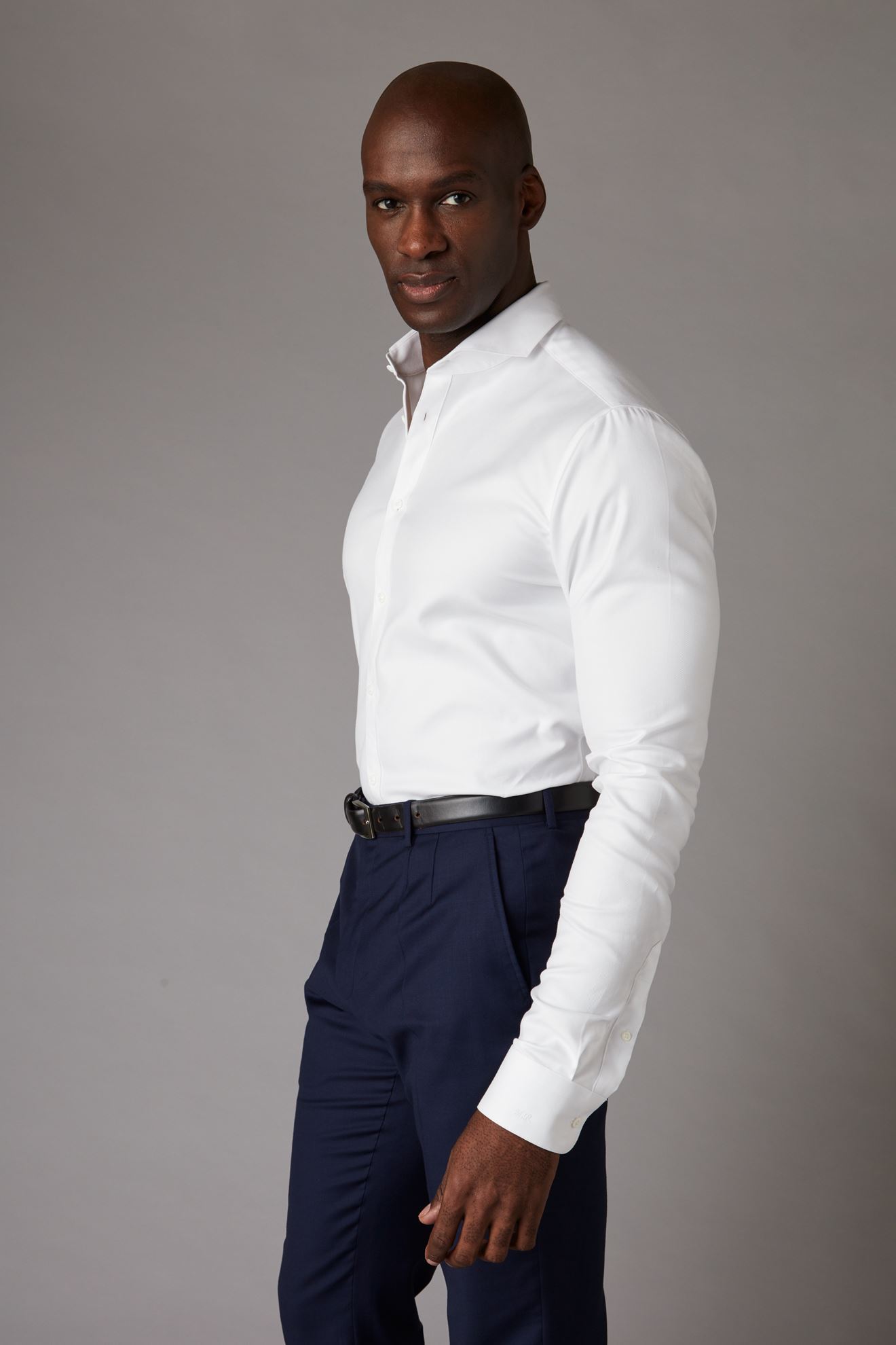 White cutaway collar Shirt