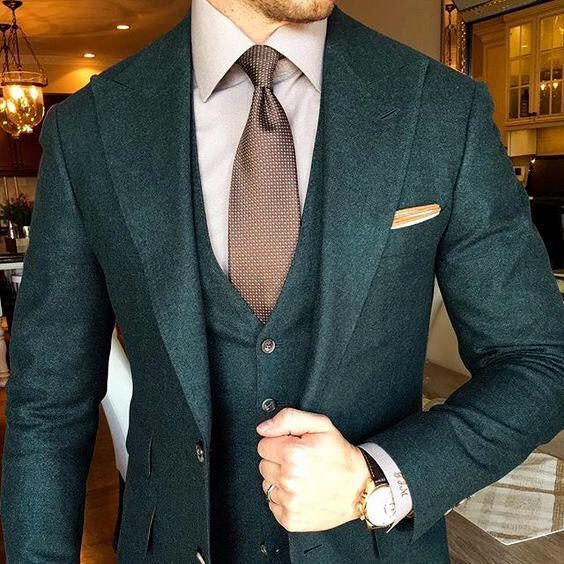 Green Peaky Winter Three-Piece Suit