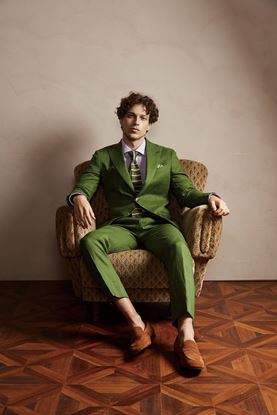 Picture of Green linen two piece suit